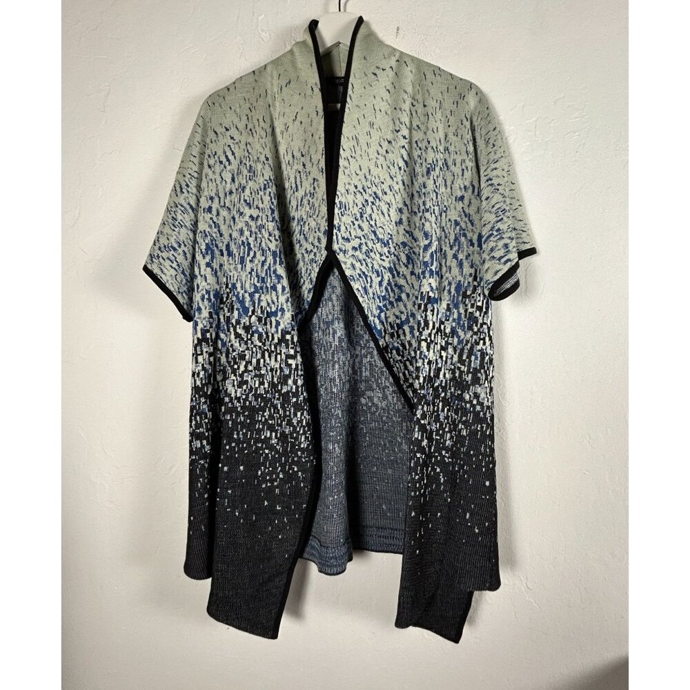 Misook Womens Textured Short-Sleeve Open Front Cardigan Jacket XS Lightweight